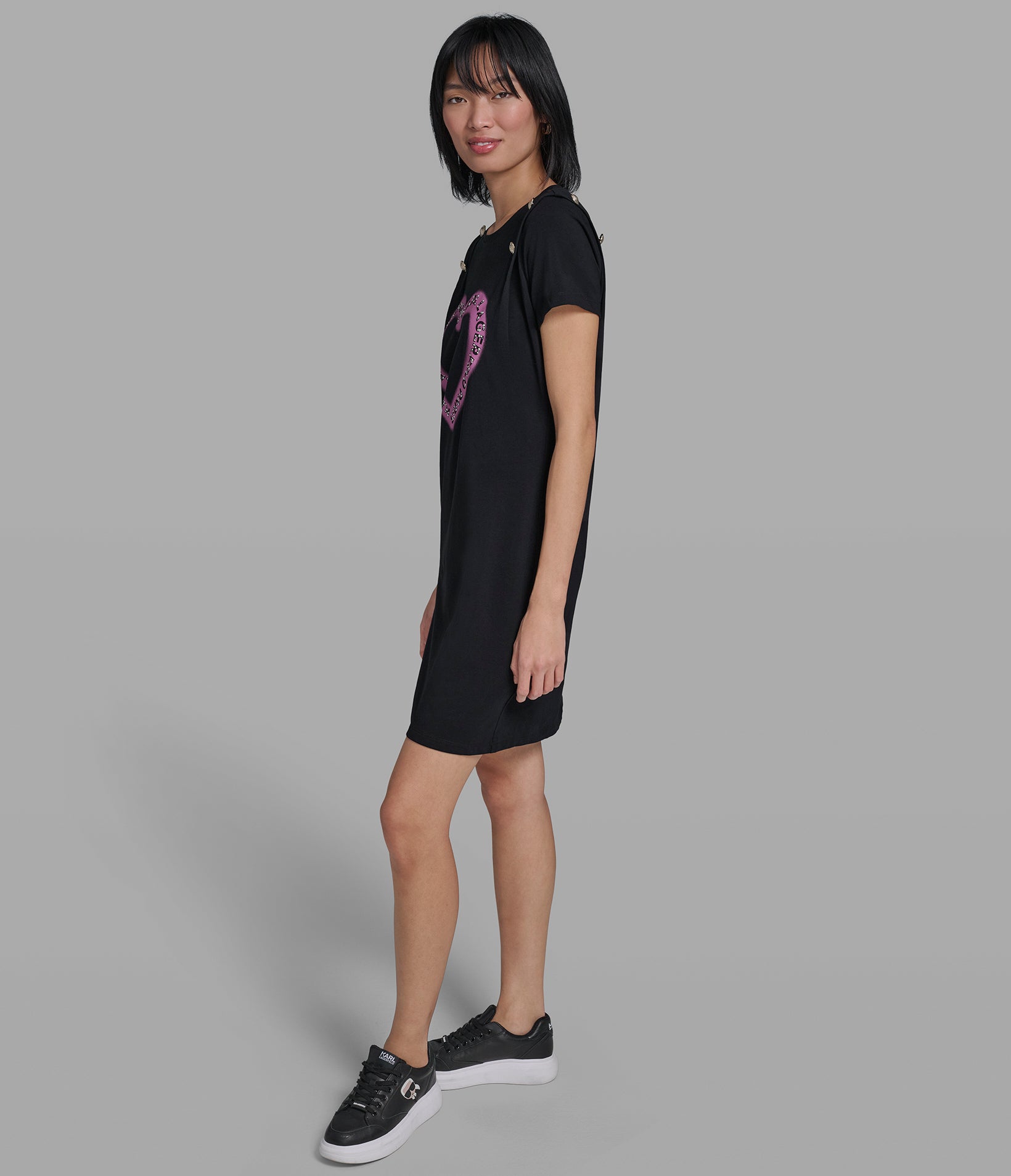 PEARL HEART T-SHIRT DRESS VIEW 3 | New Women's Clothing