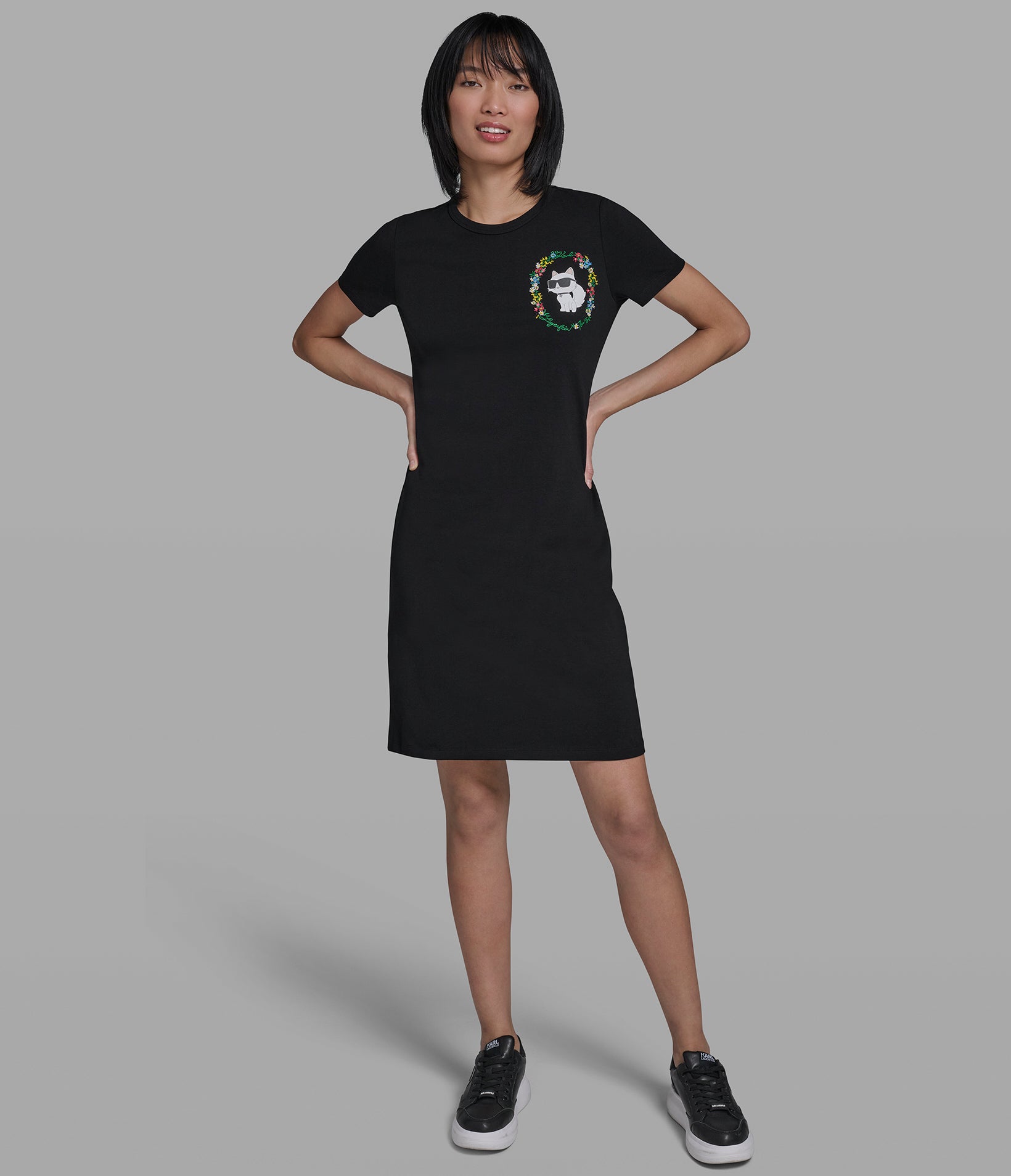 FLORAL FRAME CHOUPETTE T-SHIRT DRESS VIEW 4 | Women's Clothing