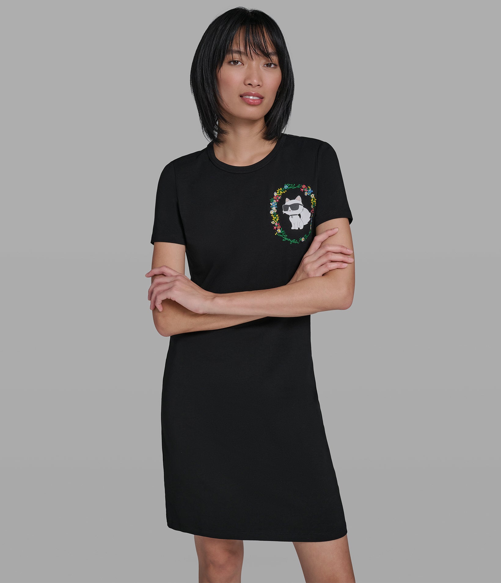 FLORAL FRAME CHOUPETTE T-SHIRT DRESS View 1 | Women's Dresses & Jumpsuits