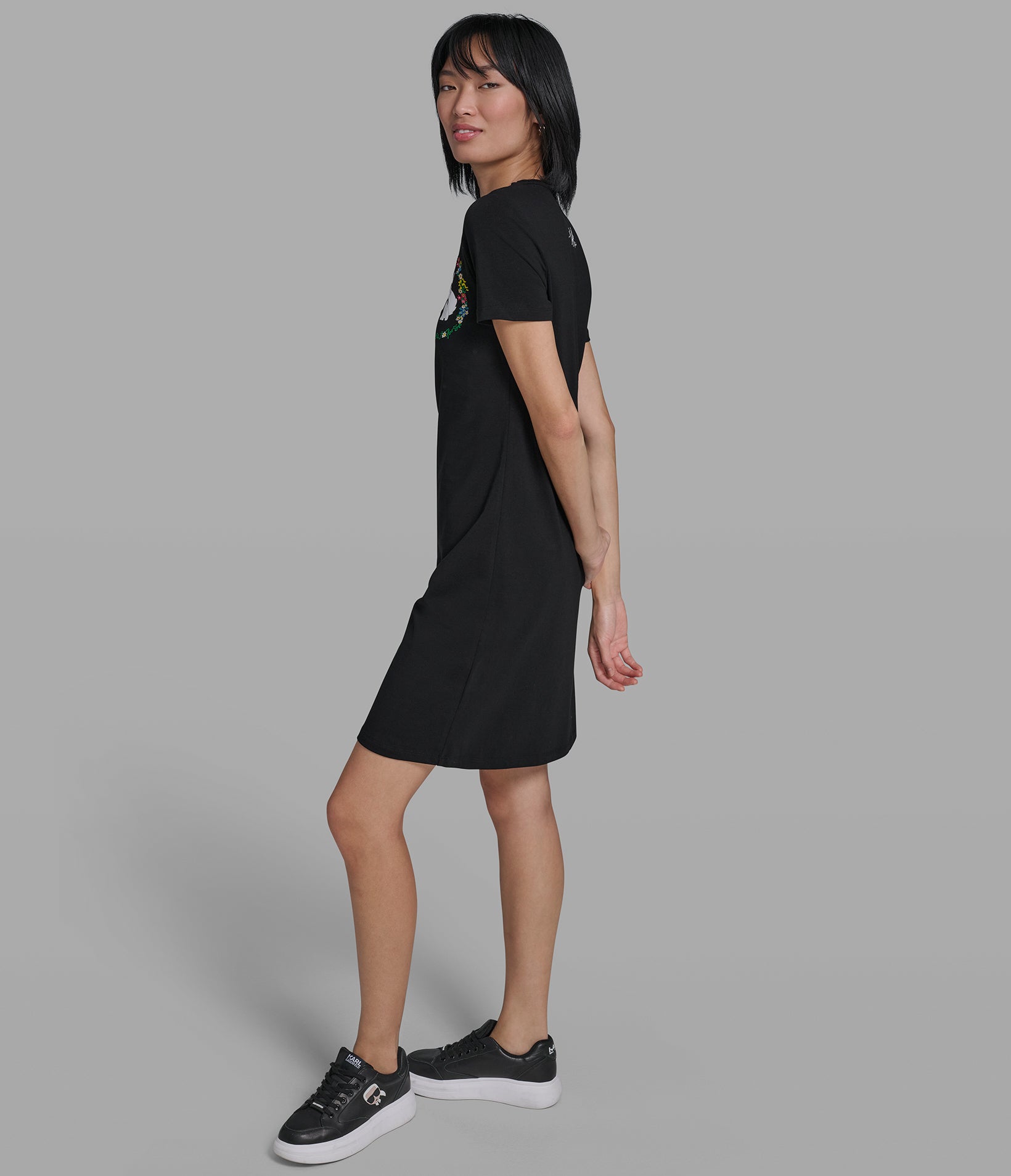 FLORAL FRAME CHOUPETTE T-SHIRT DRESS VIEW 3 | Women's Clothing