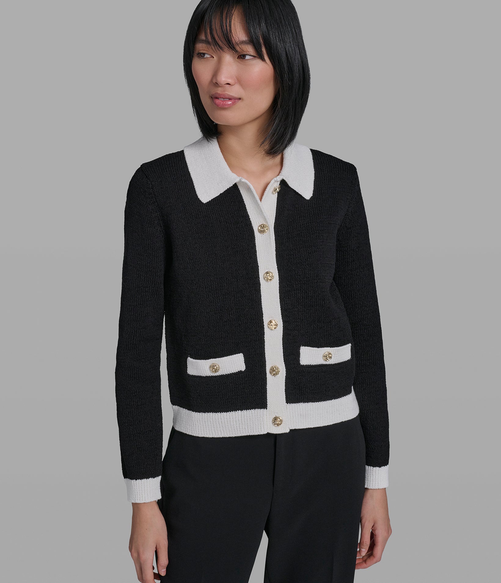 CONTRAST TRIM CARDIGAN View 1 | Products