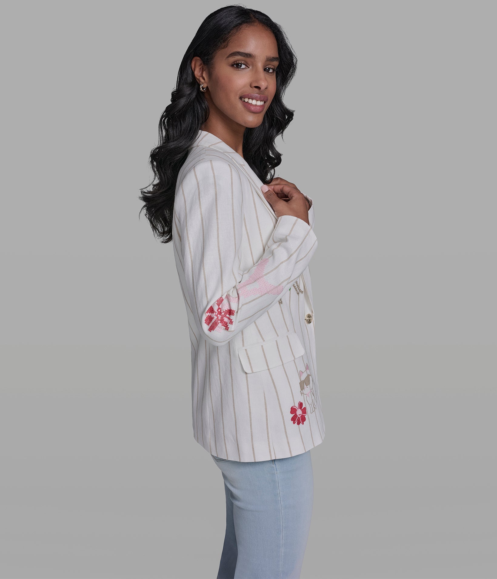 WHIMSY STRIPED BLAZER VIEW 3 | New Women's Clothing