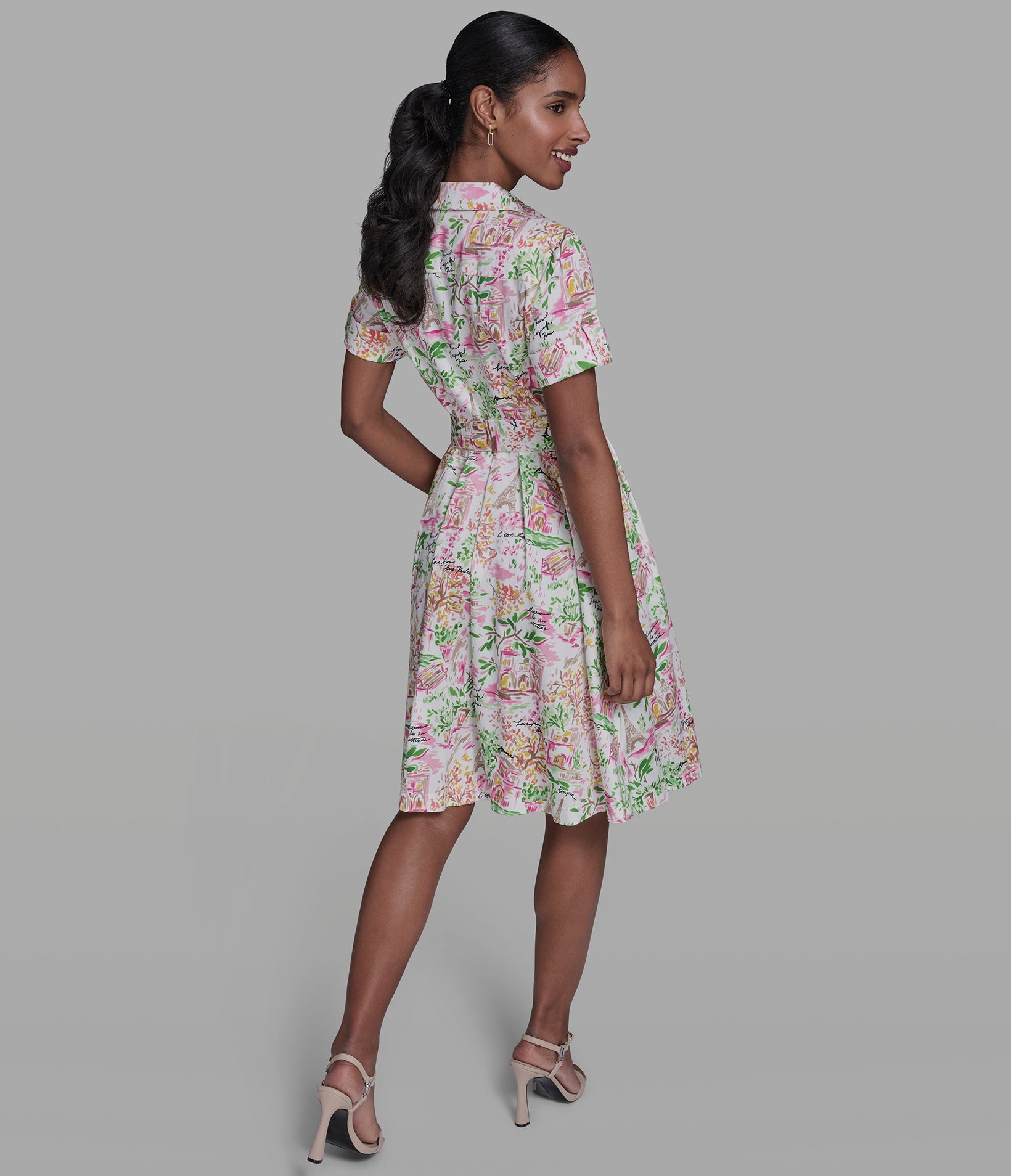 SHORT SLEEVE PLEATED SHIRT DRESS VIEW 3 | Women's Dresses & Jumpsuits