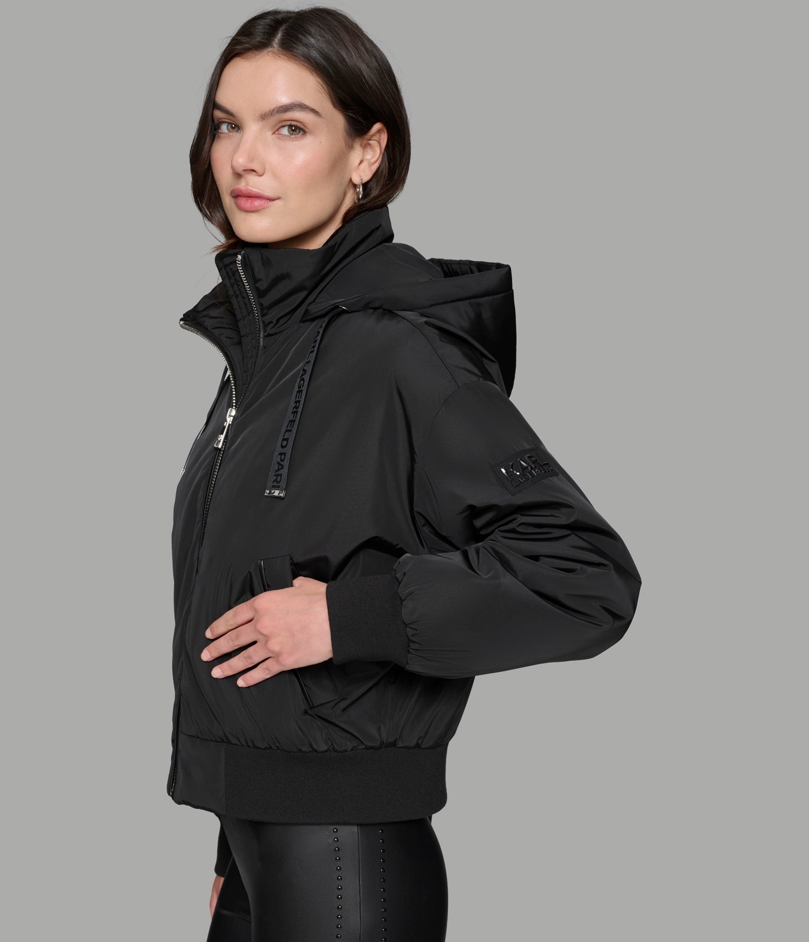 CROPPED LOGO BOMBER JACKET VIEW 3 | Best Sellers Shop