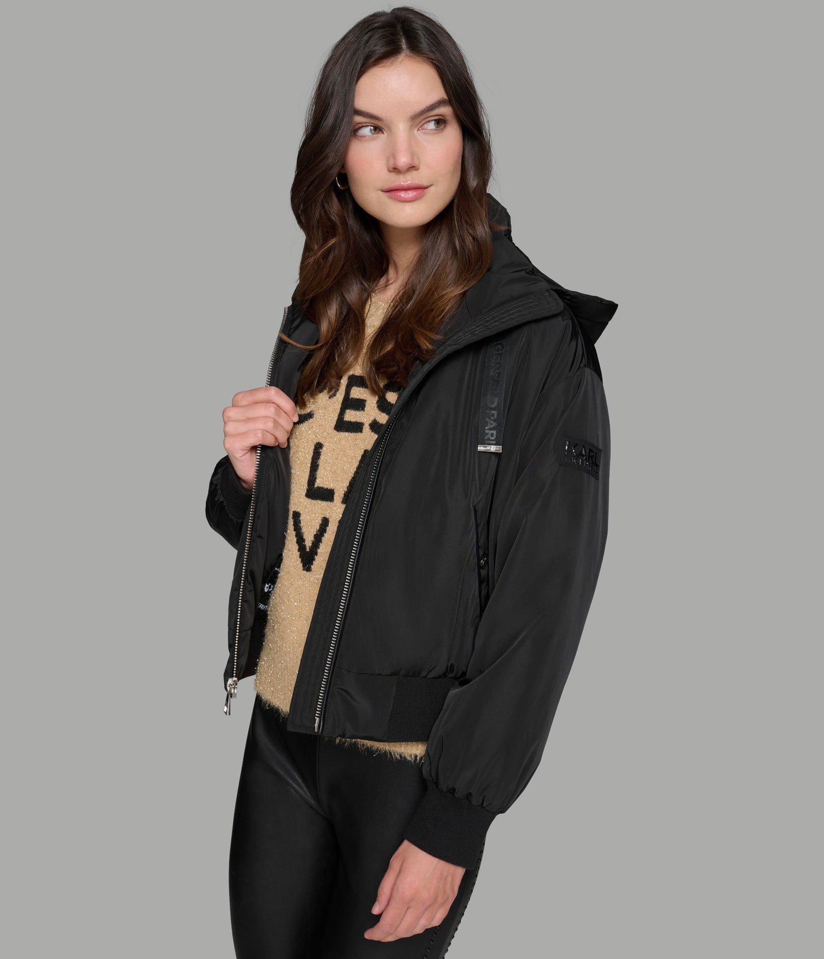 CROPPED LOGO BOMBER JACKET VIEW 5 | Best Sellers Shop