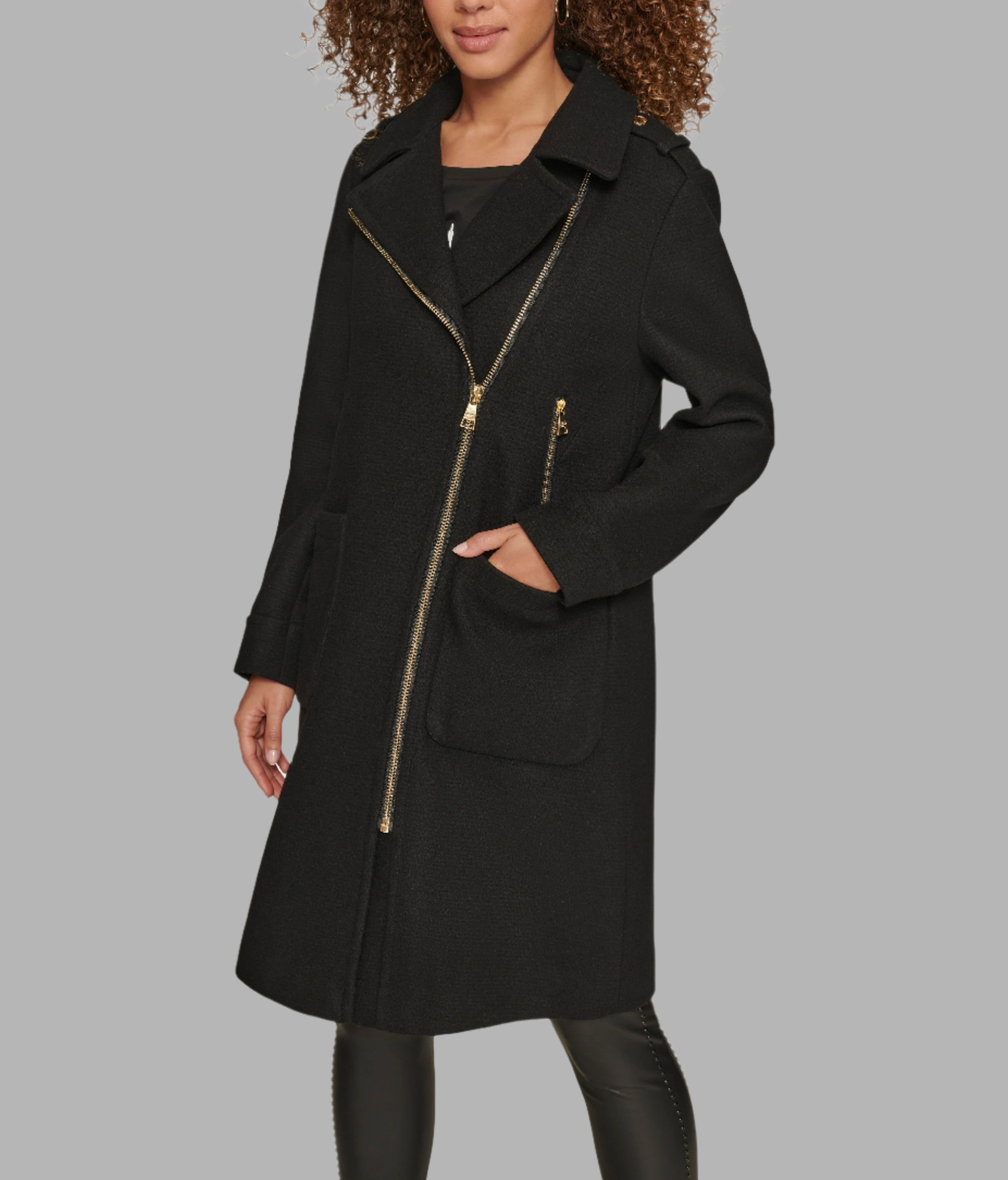 ASYMMETRICAL PATCH POCKET COAT View 1 | Products