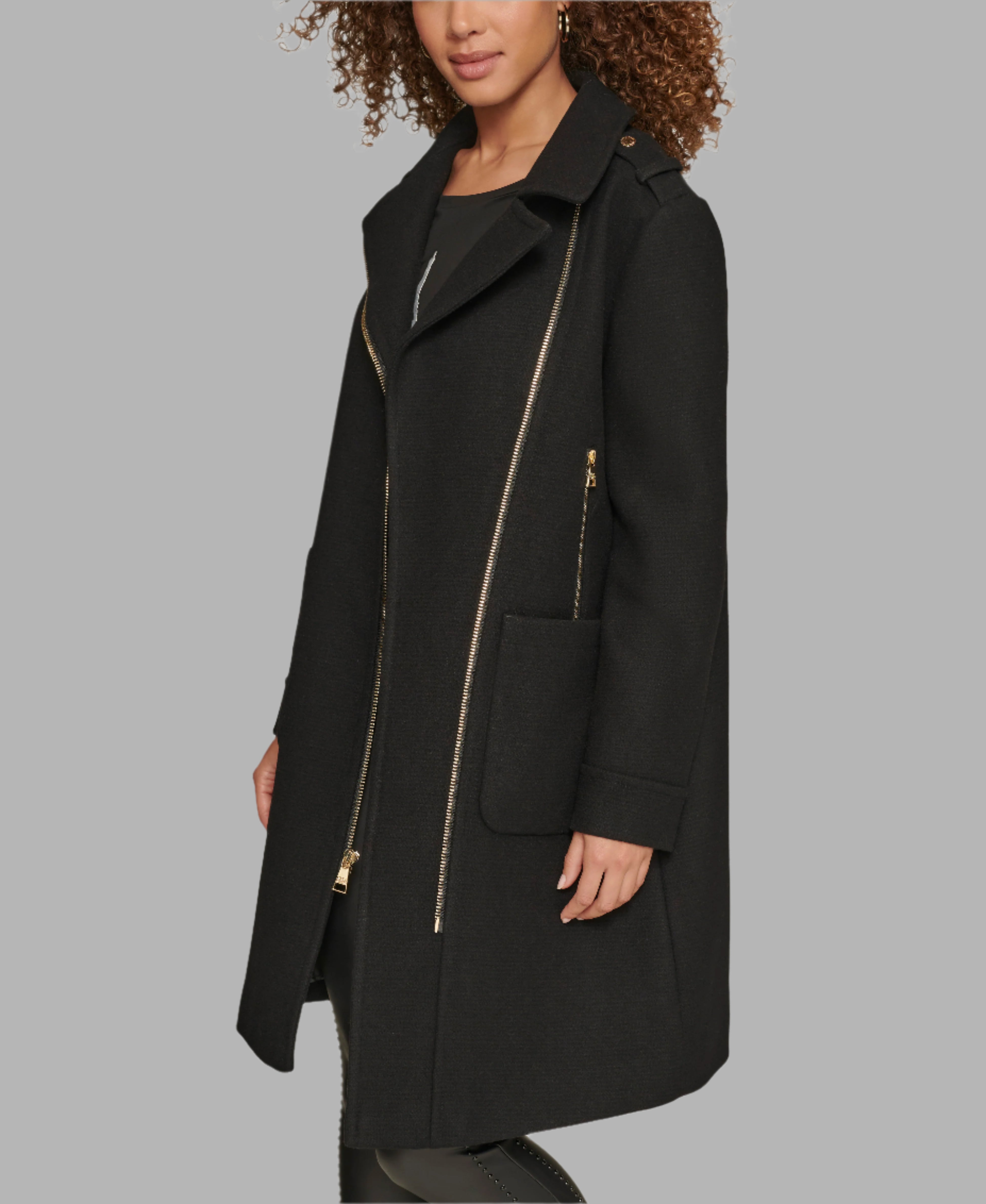 ASYMMETRICAL PATCH POCKET COAT View 2 | Products