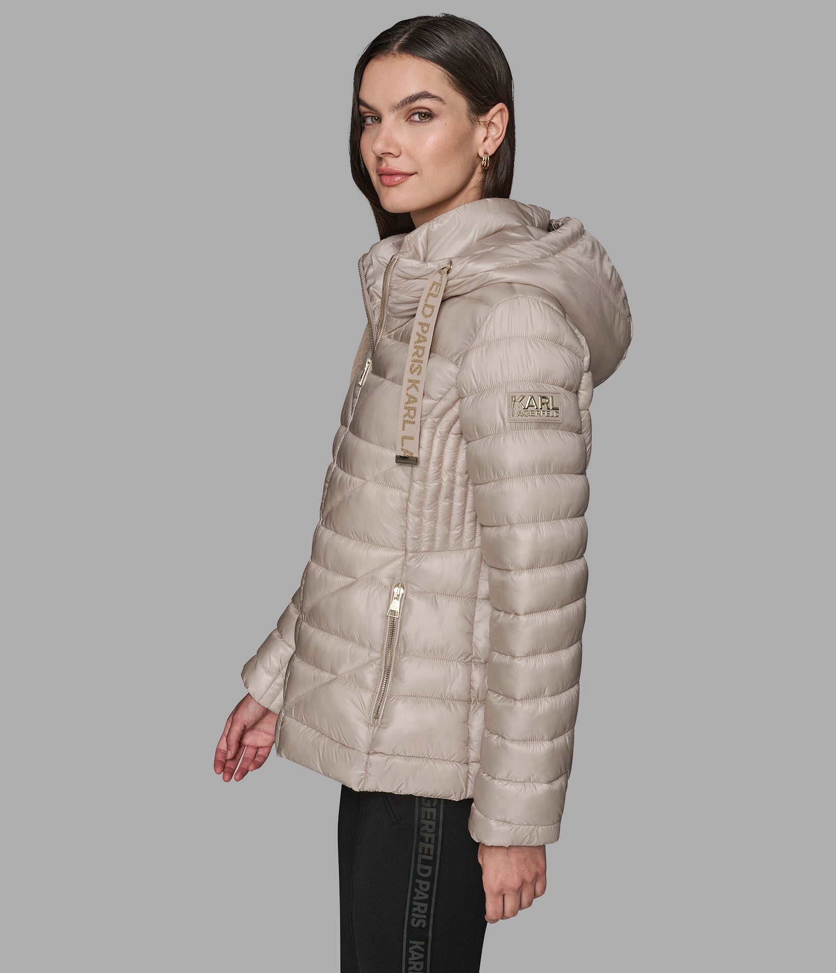 SHORT PUFFER JACKET WITH LOGO VIEW 4 | Jackets & Coats