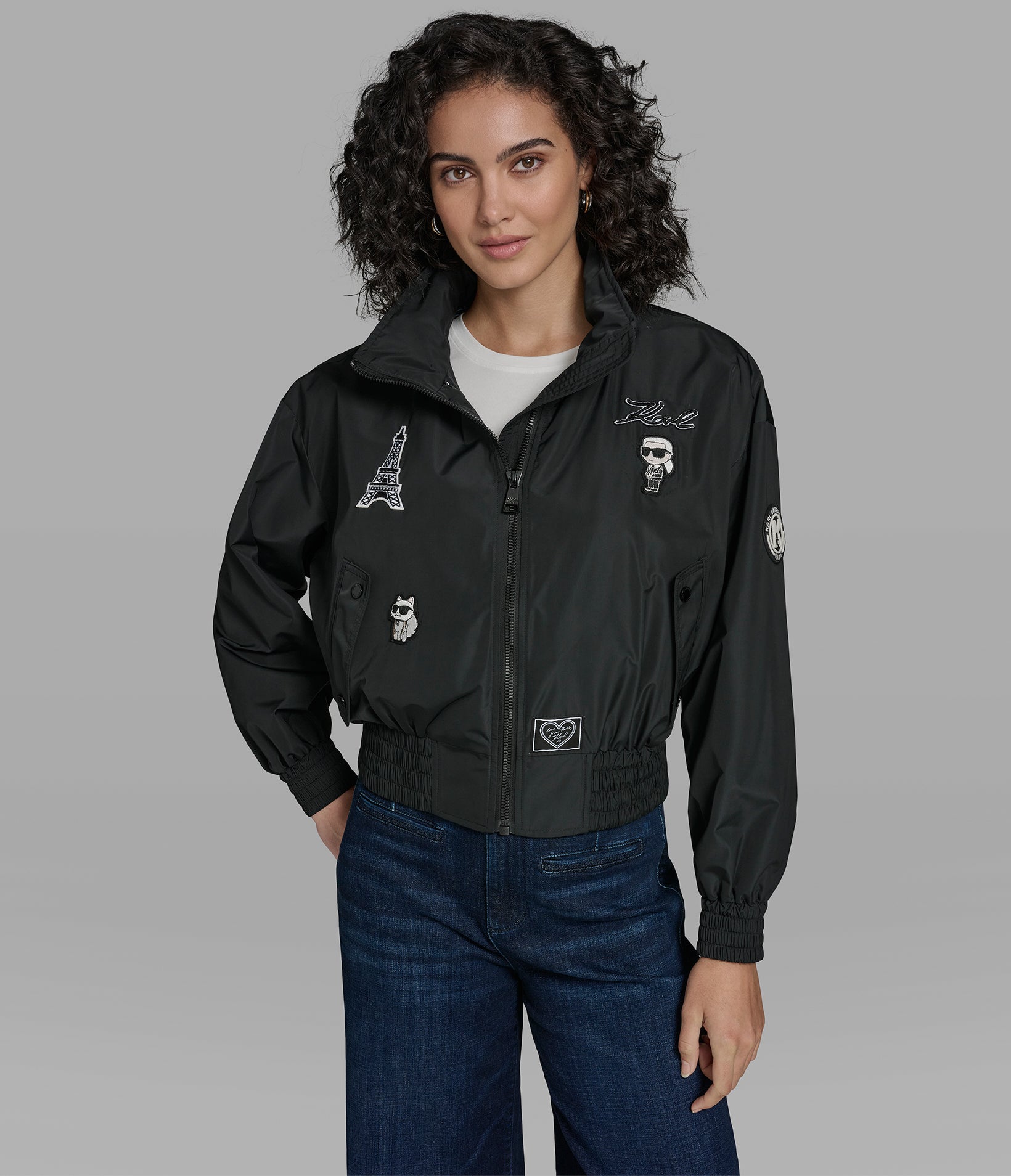 PATCH BOMBER JACKET View 1 | Women's Clothing
