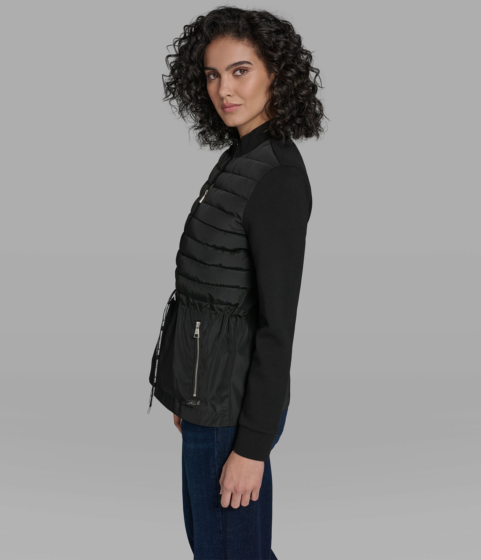 MIXED MEDIA QUILTED JACKET VIEW 6 | Women's Clothing