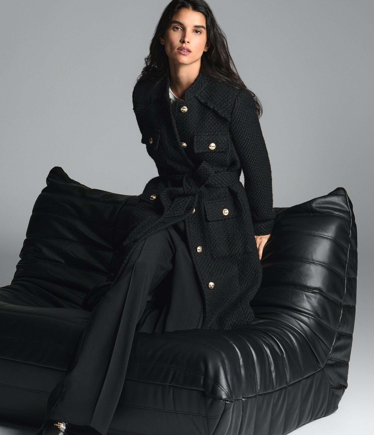 TWEED BELTED TOPPER VIEW 4 | Jackets & Coats