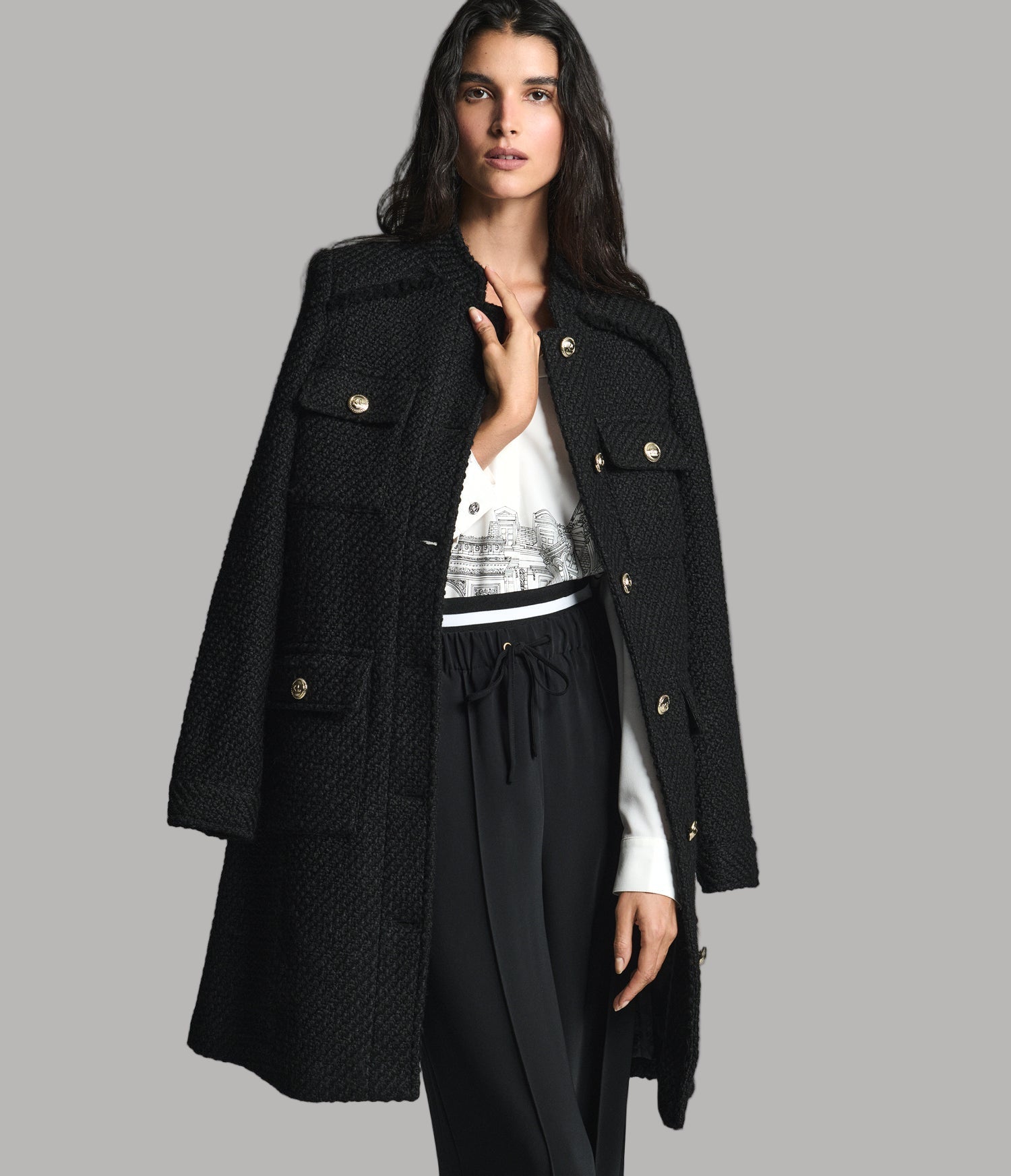 TWEED BELTED TOPPER View 1 | Jackets & Coats Sale