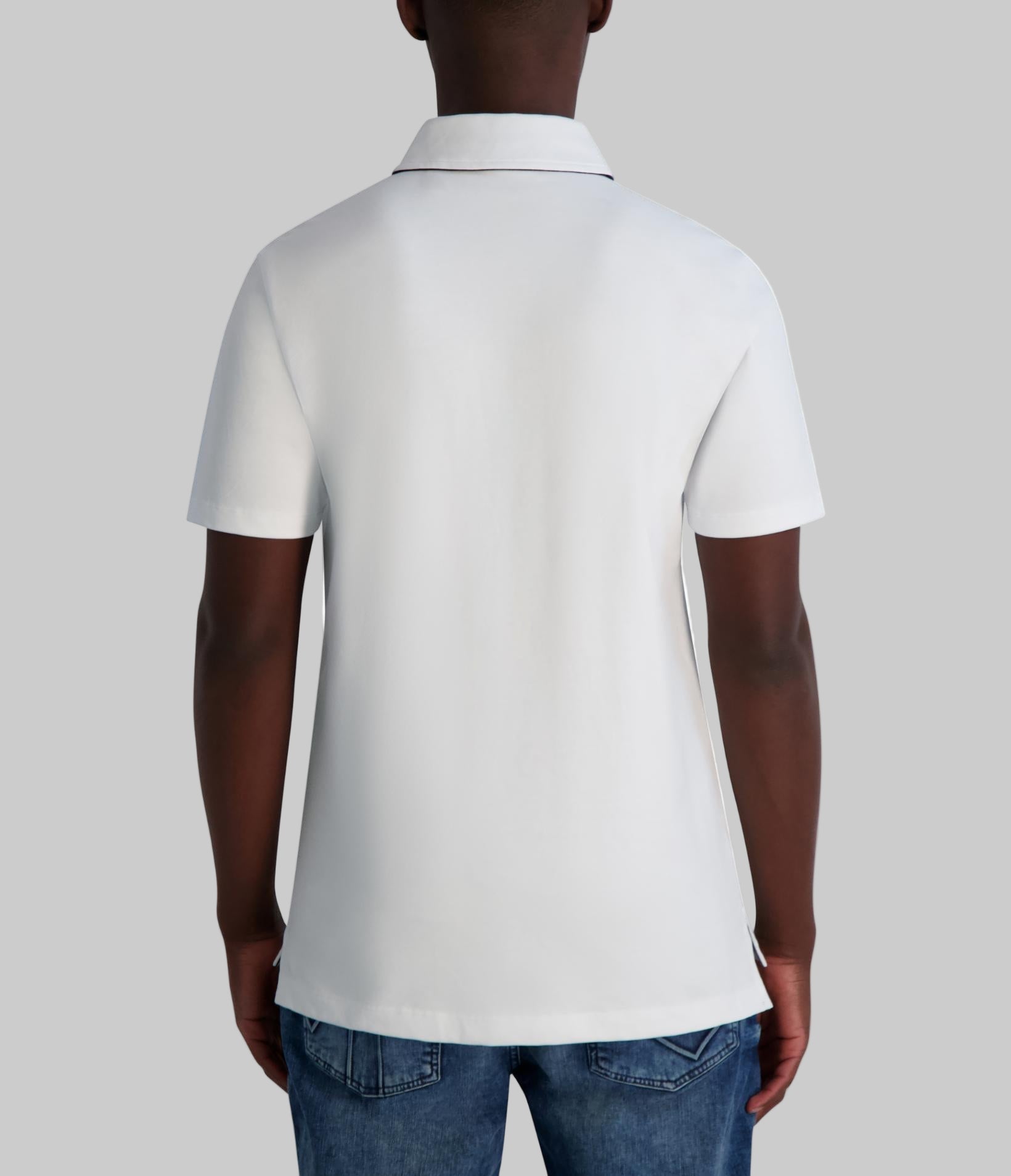 LOGO POLO WITH PLACKET DETAIL View 2 | Men's Tees & Polos