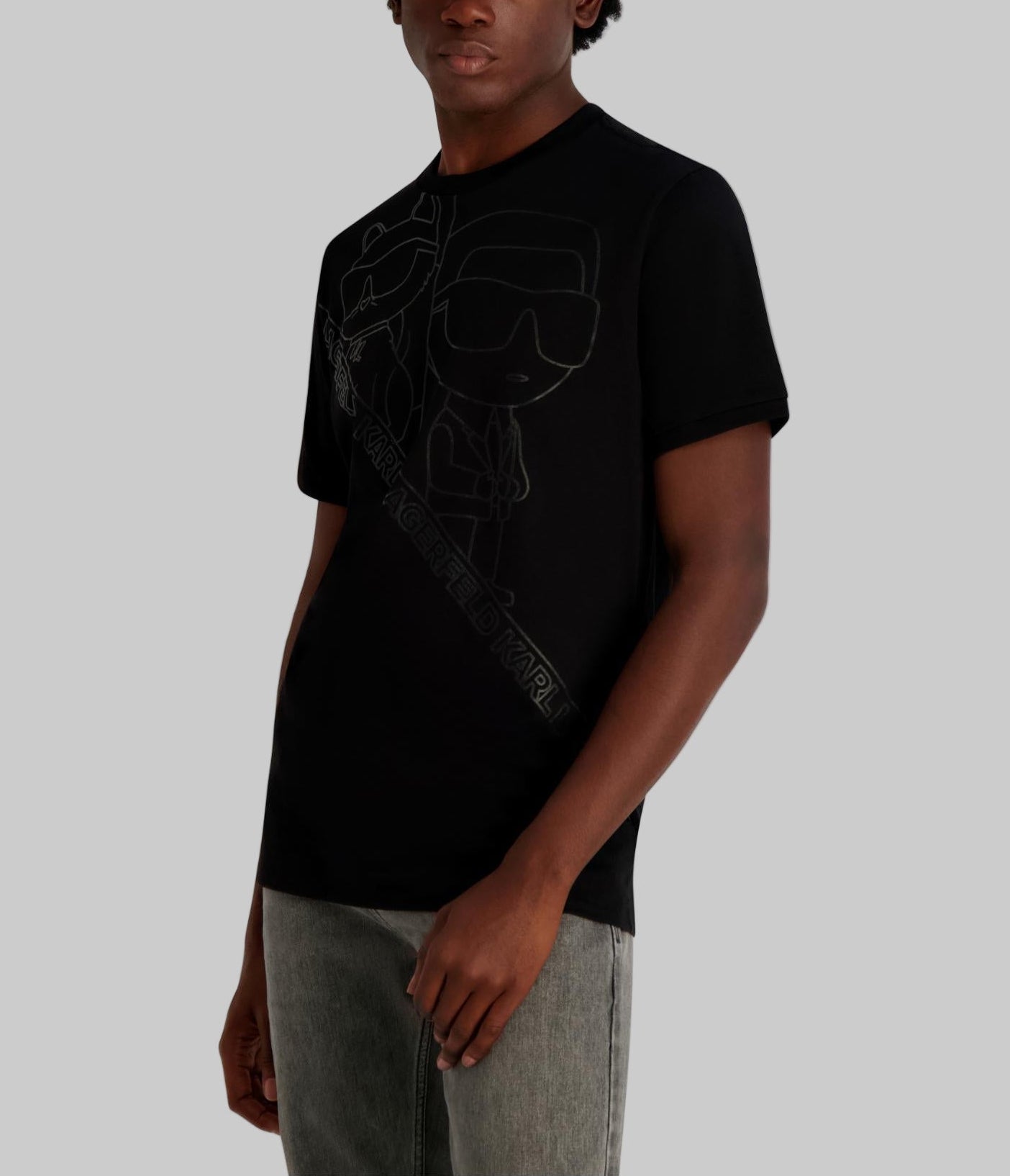 OVERSIZED OUTLINE KARL AND CHOUPETTE TEE VIEW 3 | Men's Sale