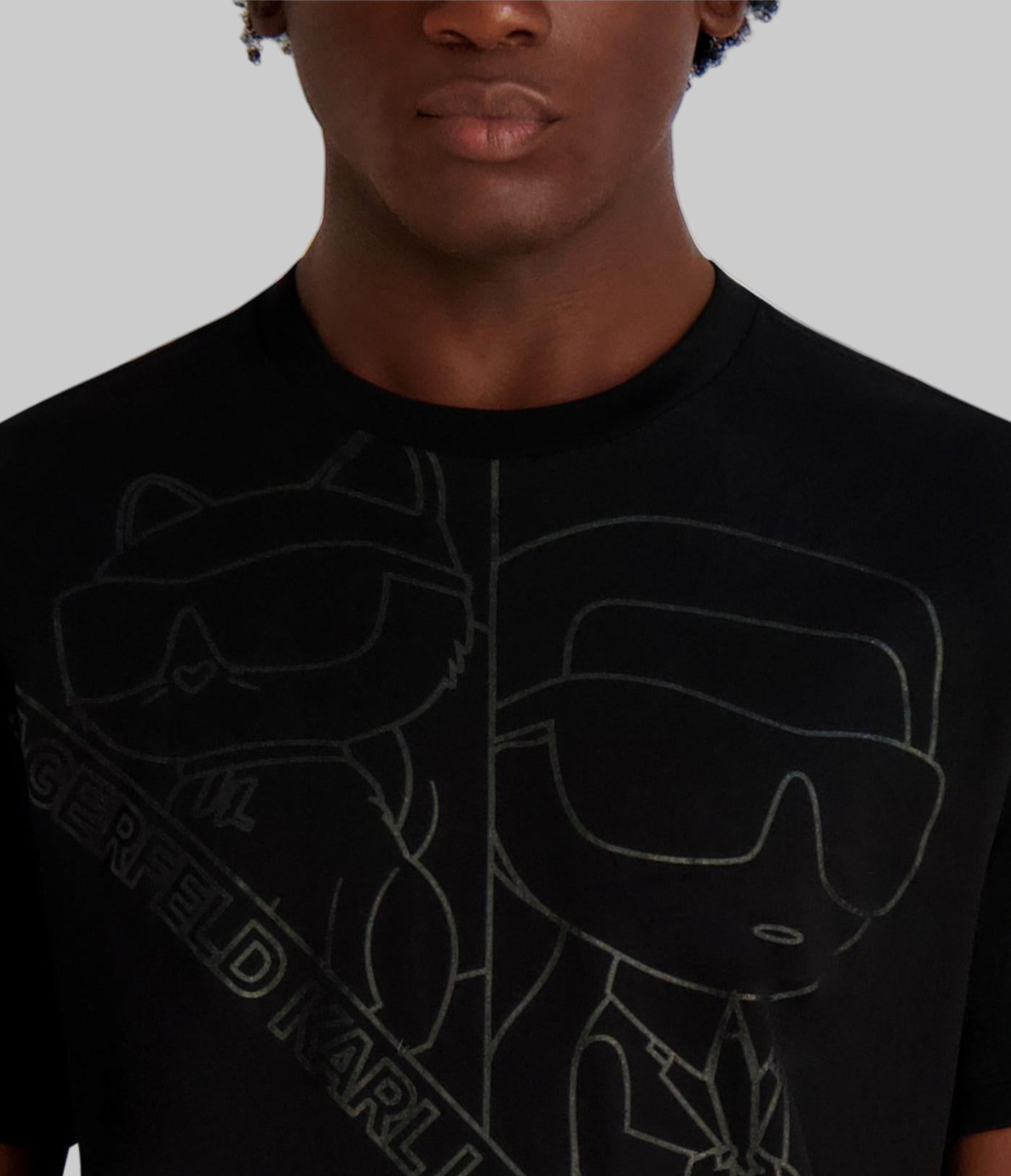 OVERSIZED OUTLINE KARL AND CHOUPETTE TEE VIEW 5 | Men's Sale