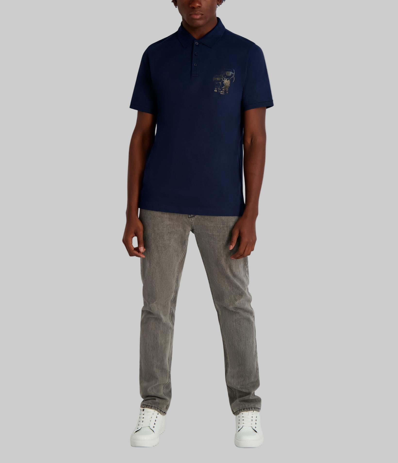 PIQUE POLO WITH PRINTED KARL AND CHOUPETTE VIEW 4 | Men's Clothing