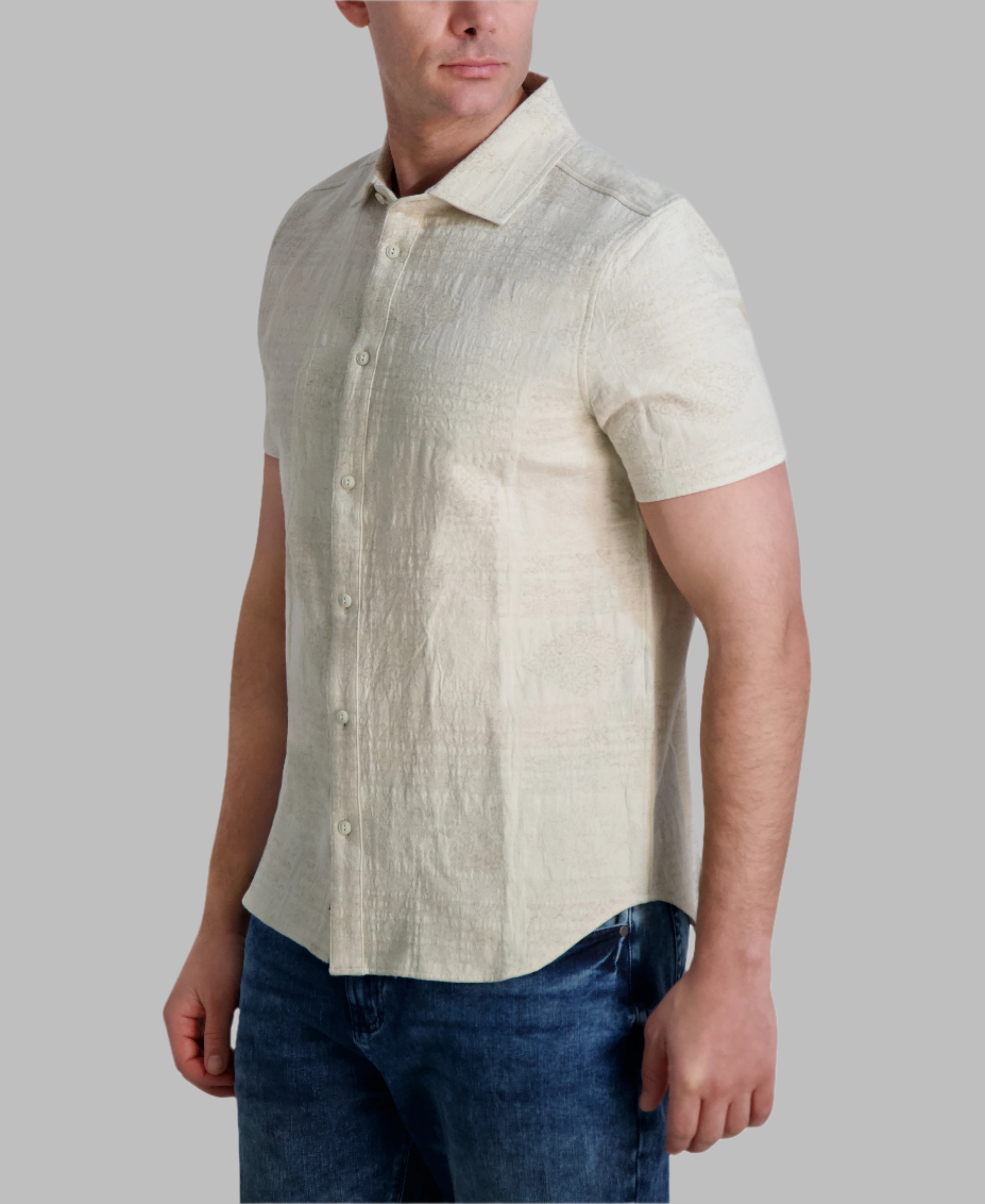 SHORT SLEEVE BUTTON FRONT SHIRT VIEW 3