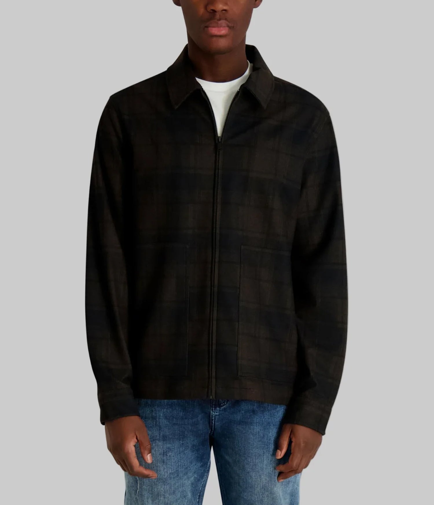 LONG SLEEVE ZIP FRONT SHIRT JACKET View 1 | Men's Clothing