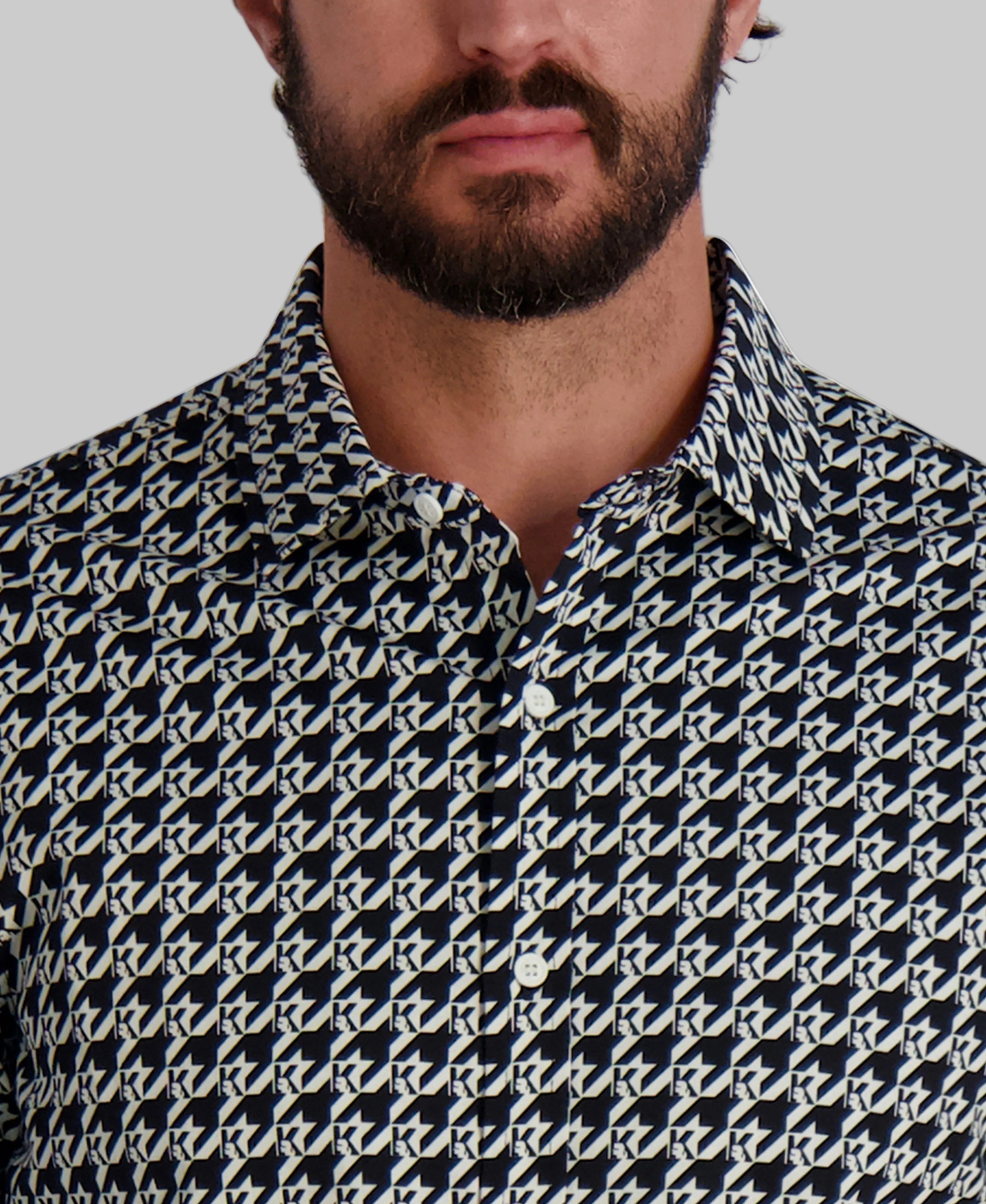 HOUNDSTOOTH KARL LOGO BUTTON UP SHIRT VIEW 5