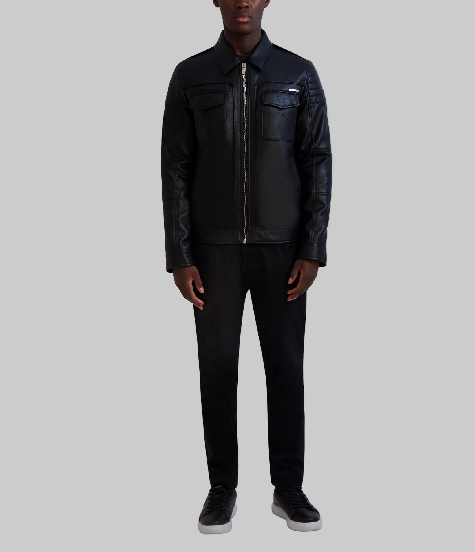 COLLARED LEATHER JACKET VIEW 4 | Men's Coats & Jackets