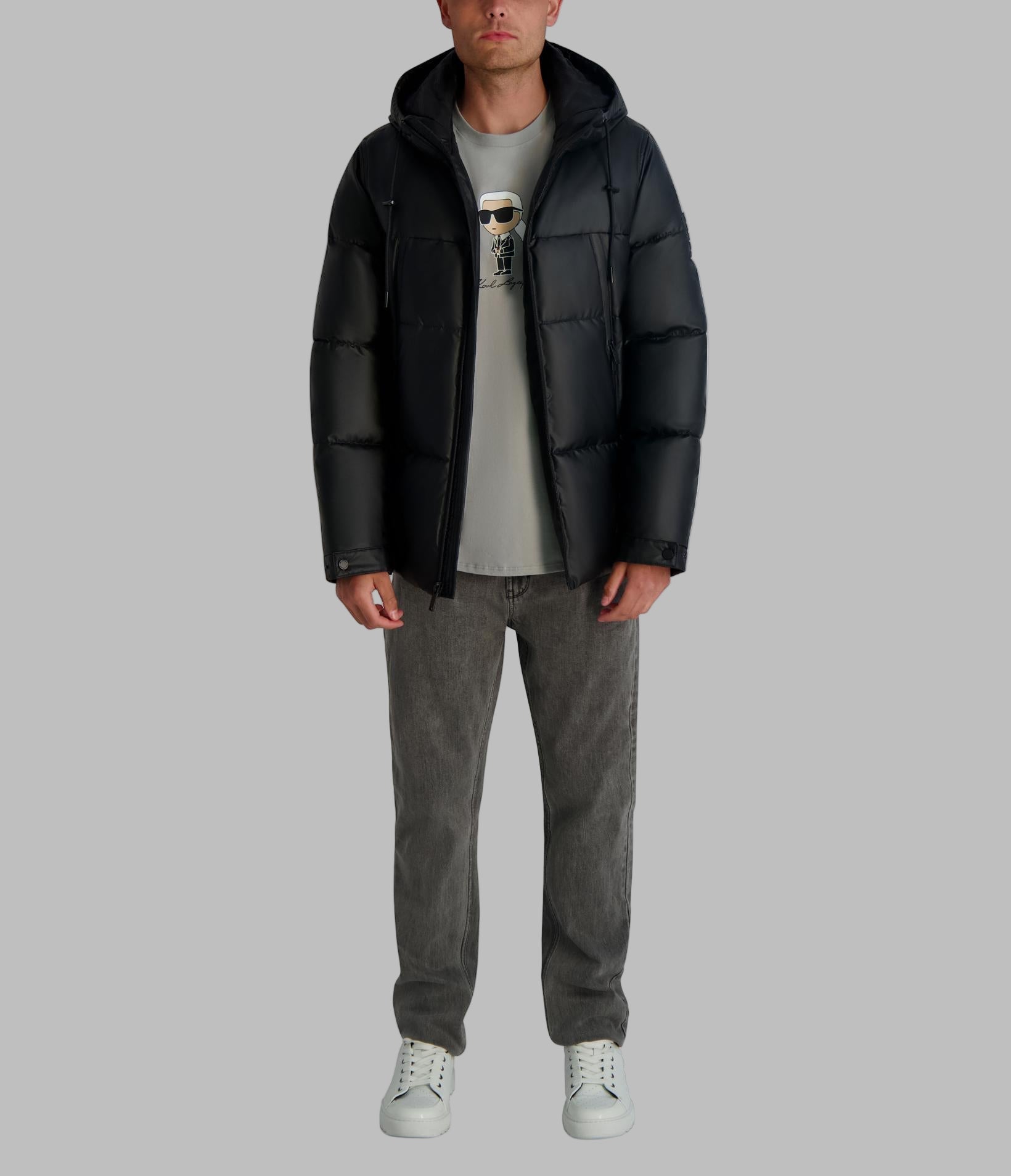 MID WEIGHT HOODED PUFFER WITH POCKETS VIEW 4 | Men's Clearance