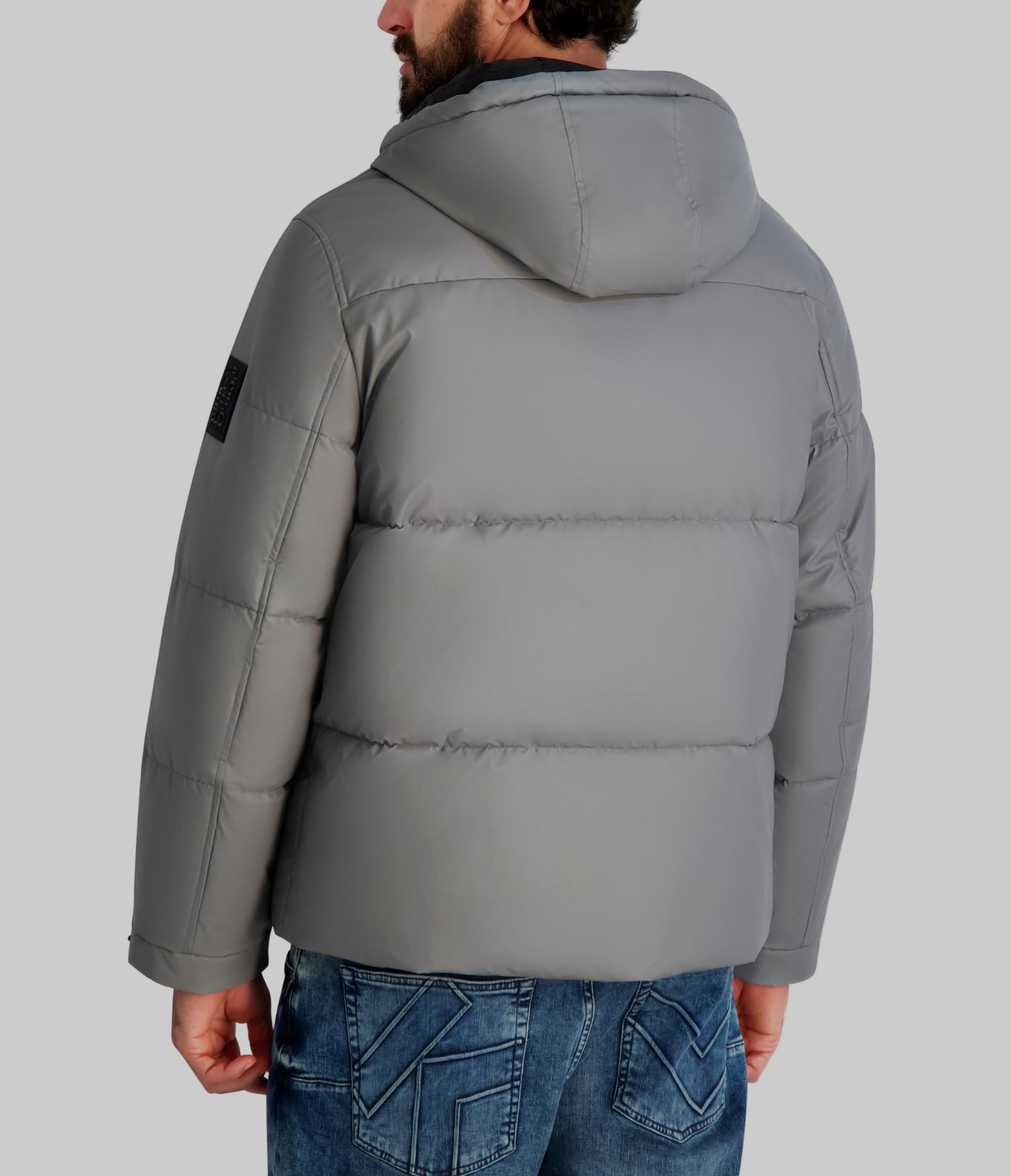 MID WEIGHT HOODED PUFFER WITH POCKETS View 2 | Men's Clearance