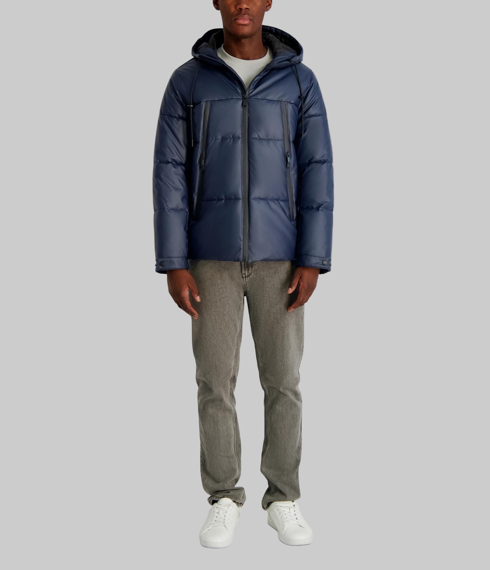 MID WEIGHT HOODED PUFFER WITH POCKETS VIEW 4 | Men's Sale