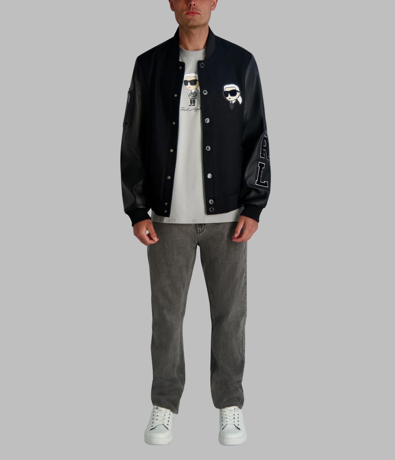 KARL PATCH VARSITY JACKET VIEW 4 | Men's Sale