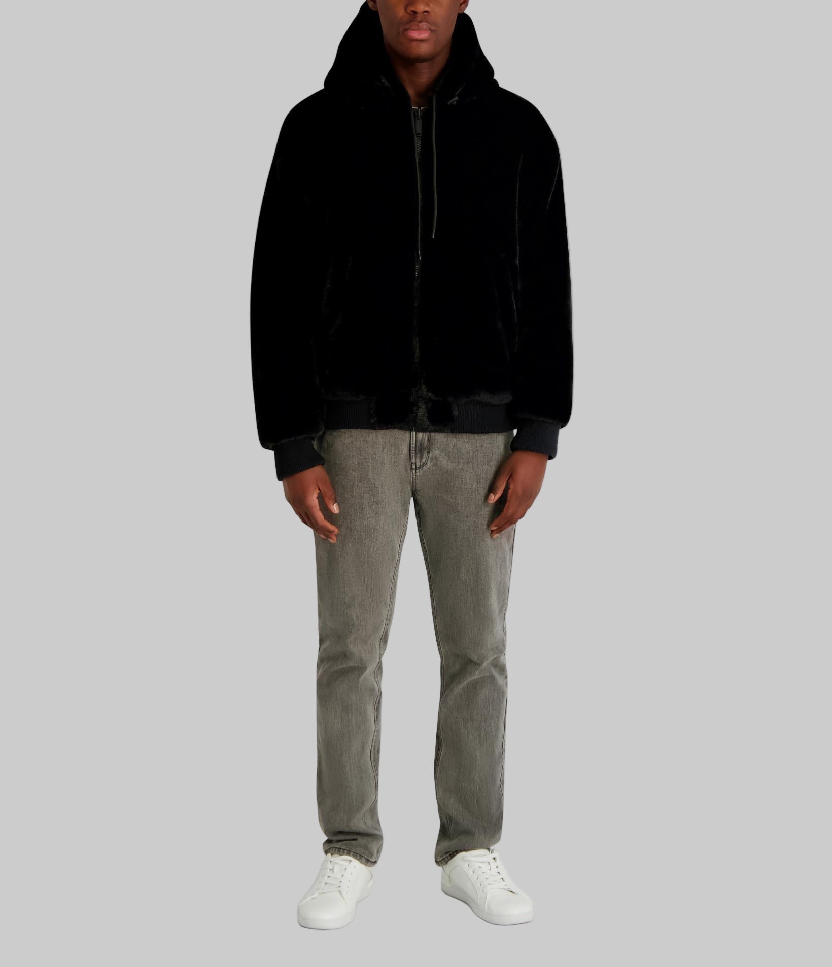 REVERSIBLE HOODED FAUX FUR JACKET VIEW 4 | Men's Sale