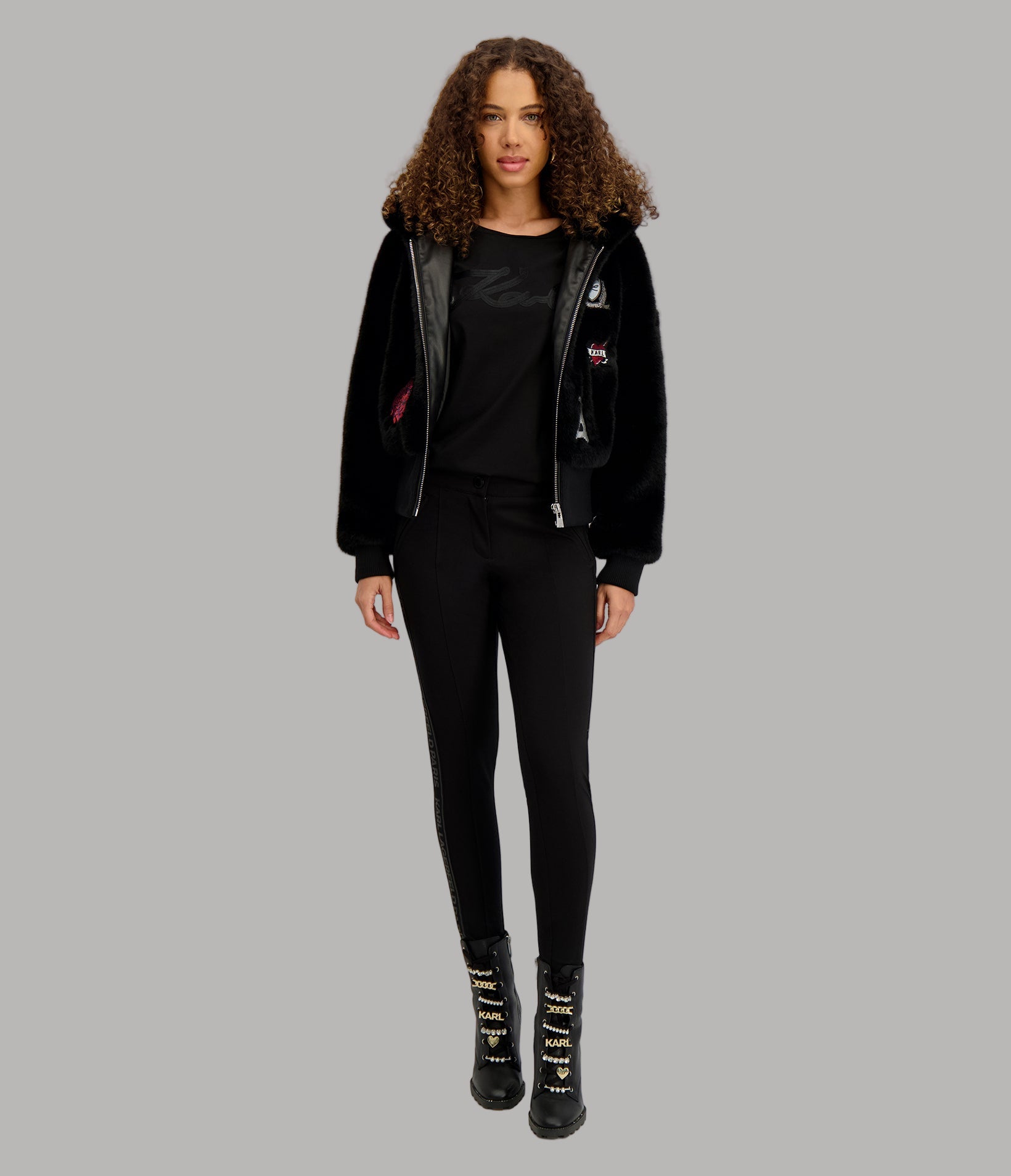 FAUX FUR PATCH BOMBER VIEW 5 | Jackets & Coats