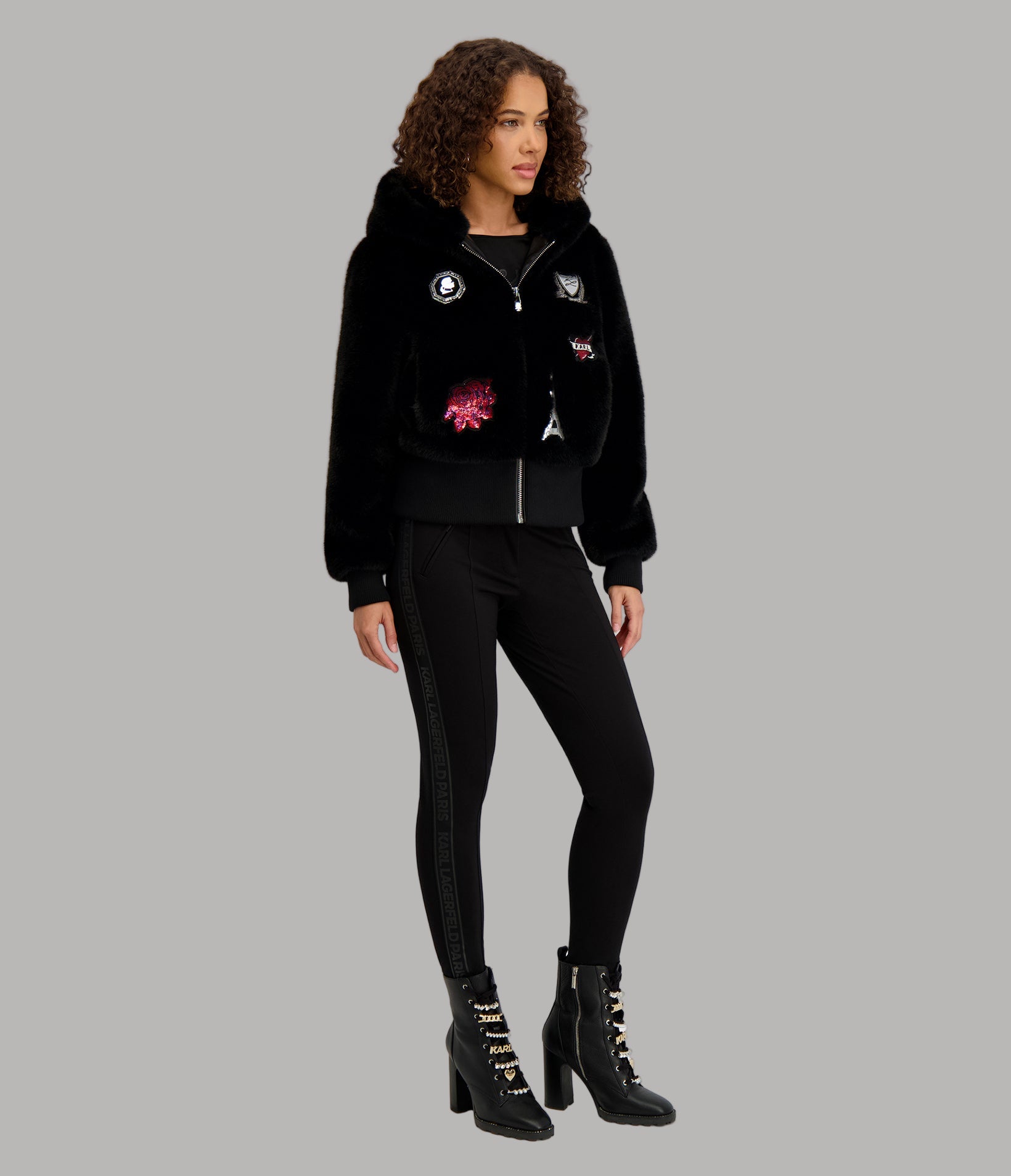 FAUX FUR PATCH BOMBER VIEW 4 | Jackets & Coats