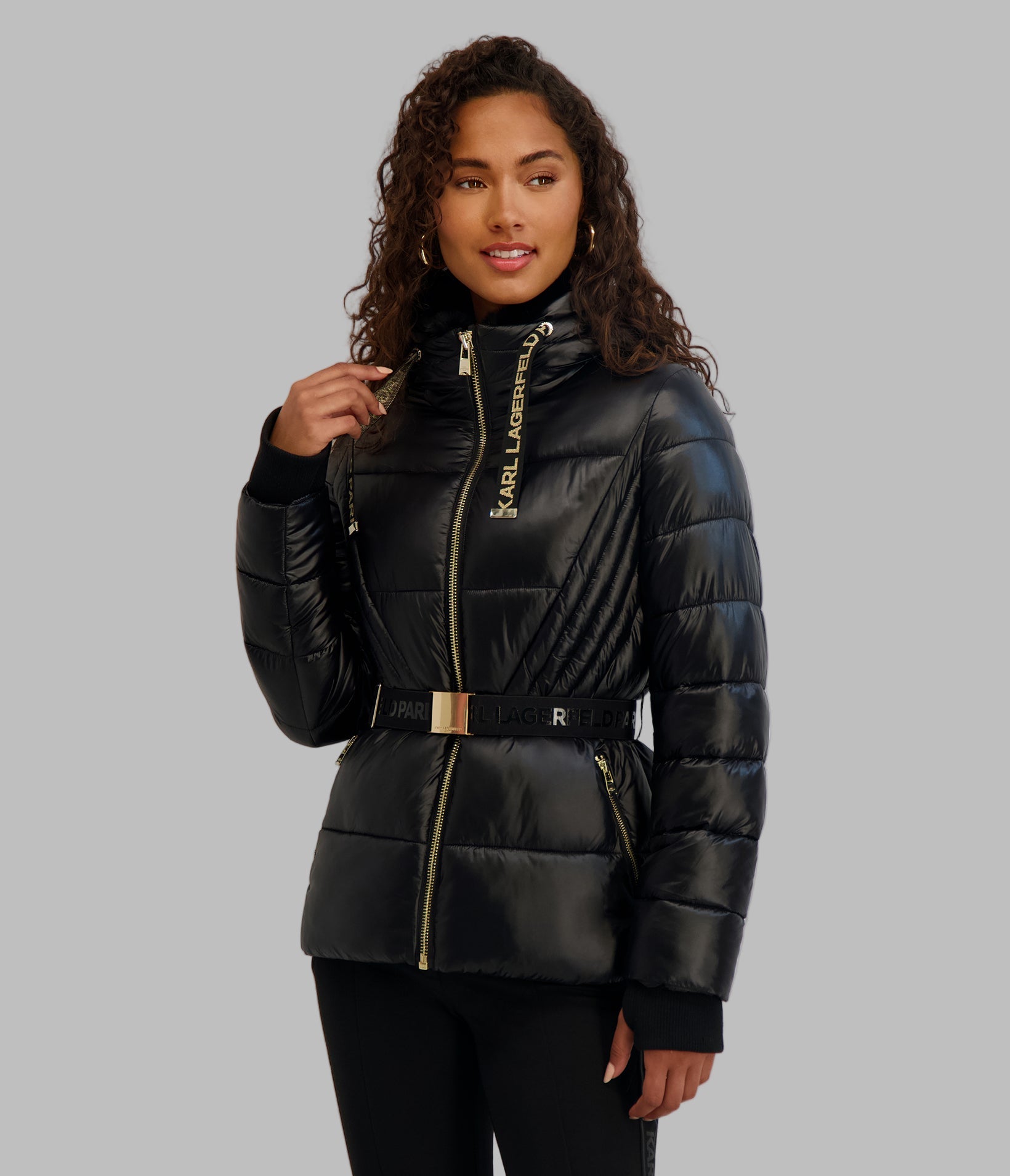 SHORT BELTED PUFFER JACKET View 1 | Jackets & Coats Sale