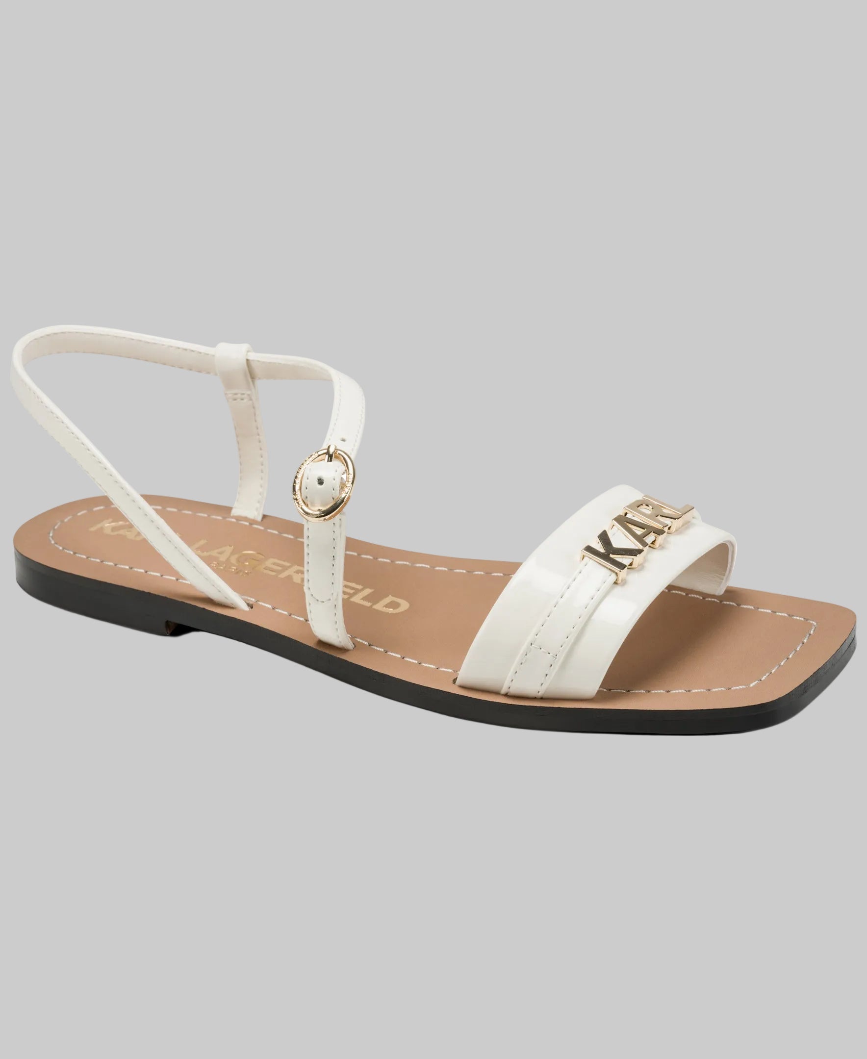 MIRAM SANDAL WITH GOLD KARL LOGO View 2 | New Women's Shoes